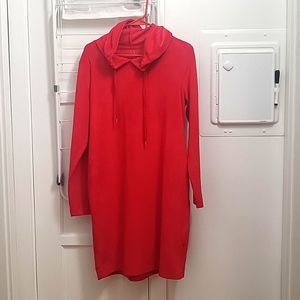 Ny&Co red velour hooded dress